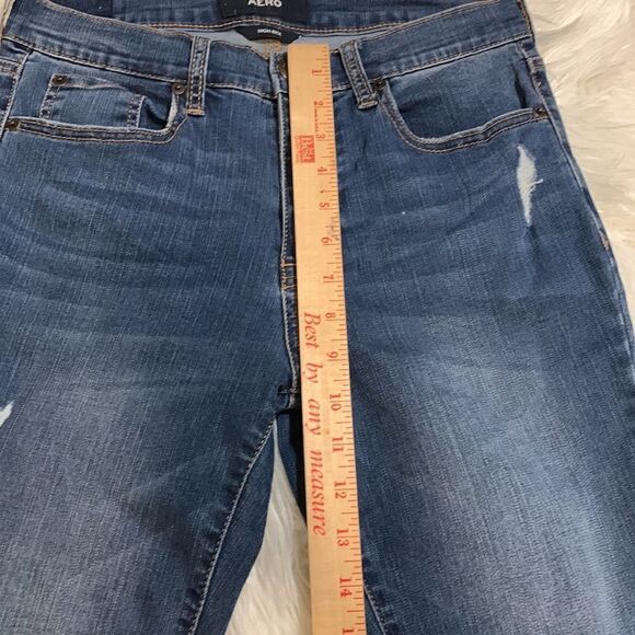 AéRopostale size 6 high rise distressed skinny denim jeans - Picture 3 of 8